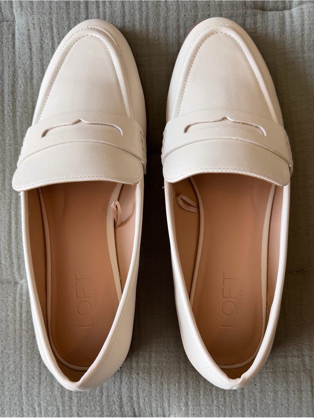 LOFT Women's Cream Penny Loafers - Picture 2 of 3